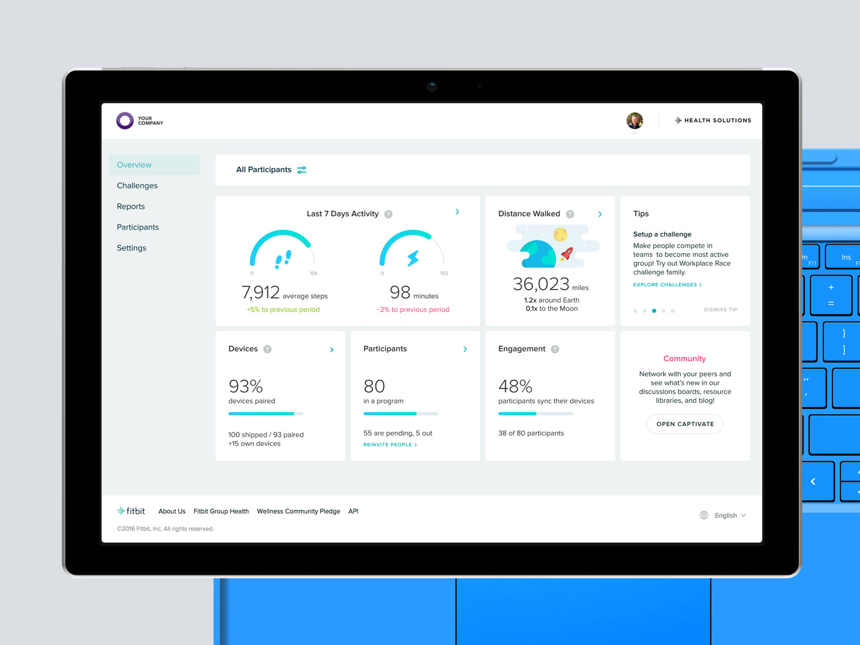 Fitbit Care dashboard redesign