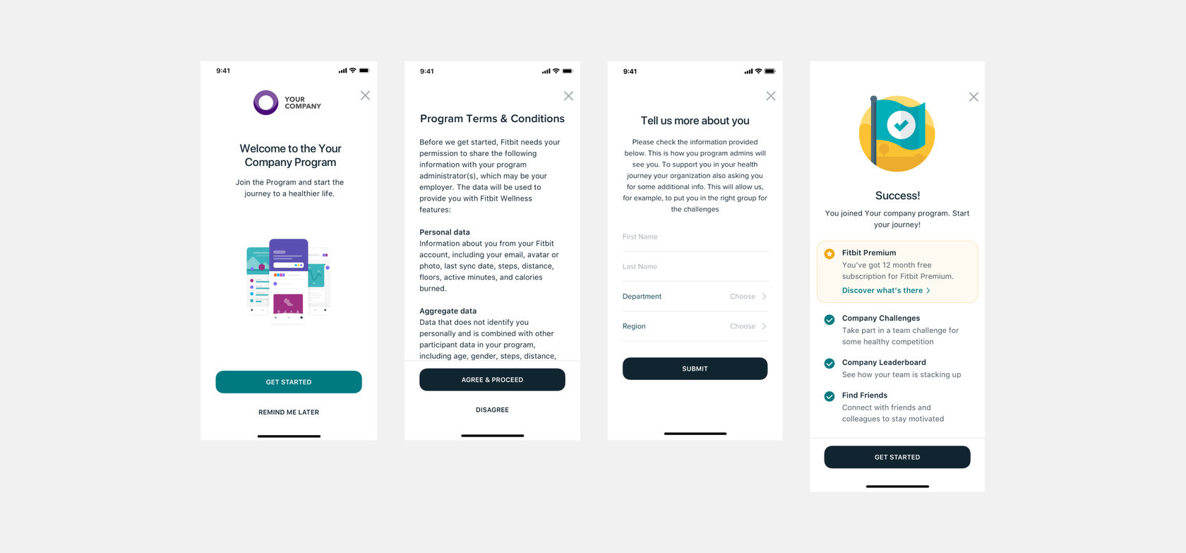 Updated Fitbit Care onboarding