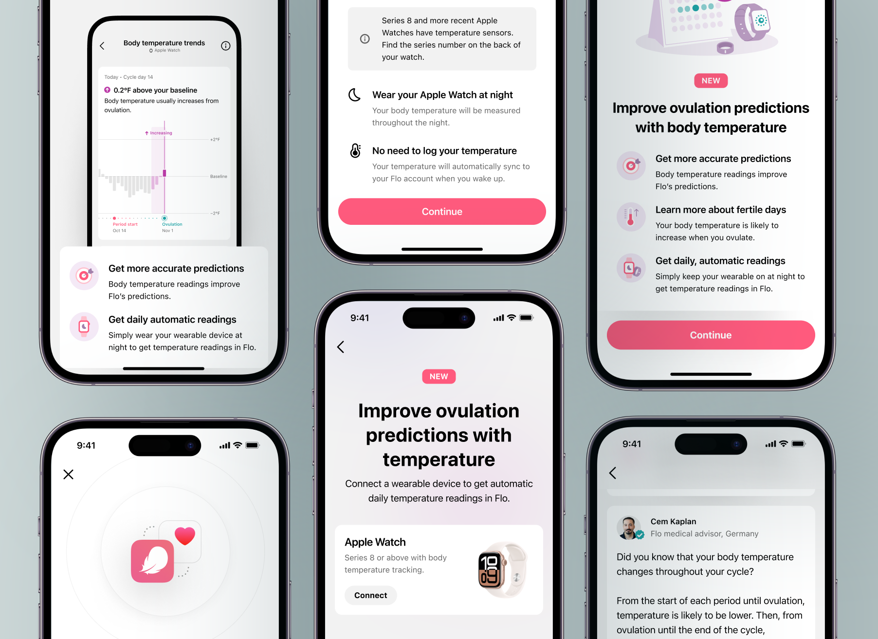 Onboarding for temperature tracking