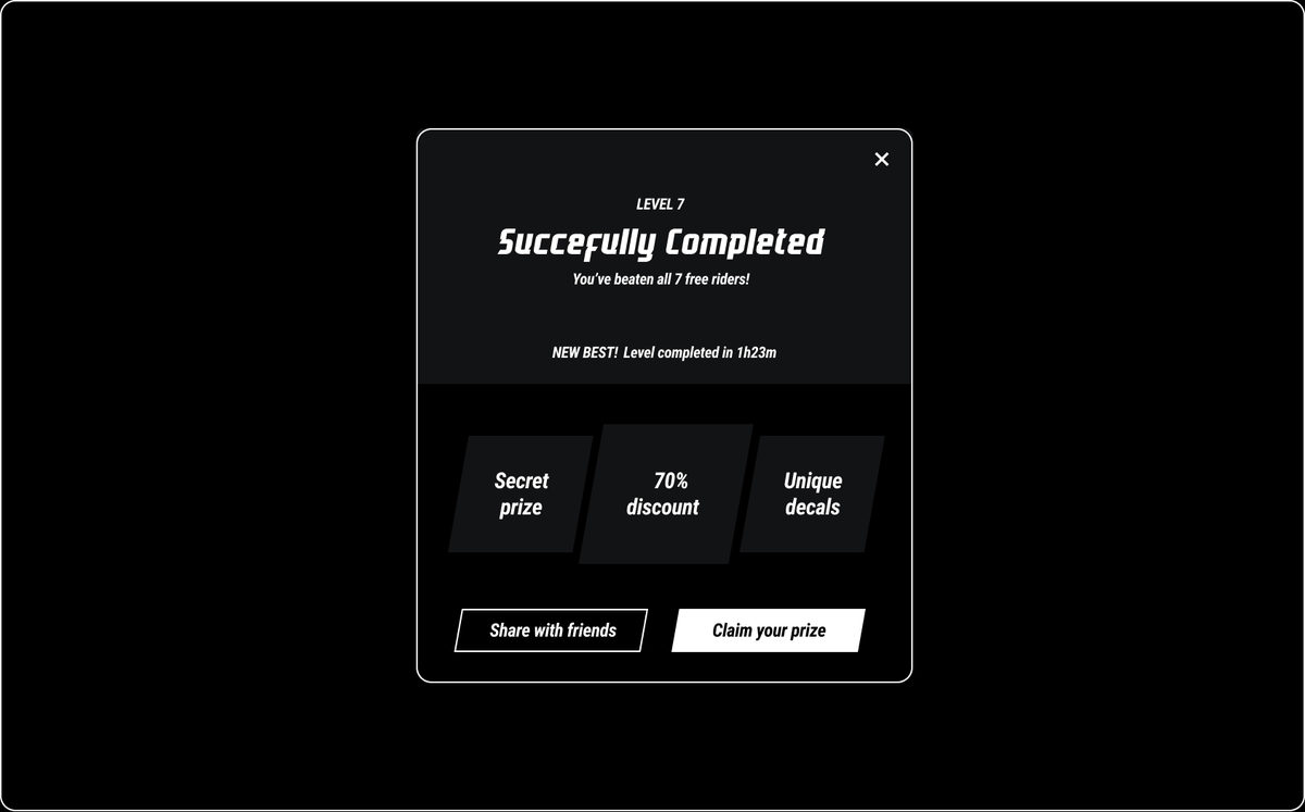 Level completed wireframe
